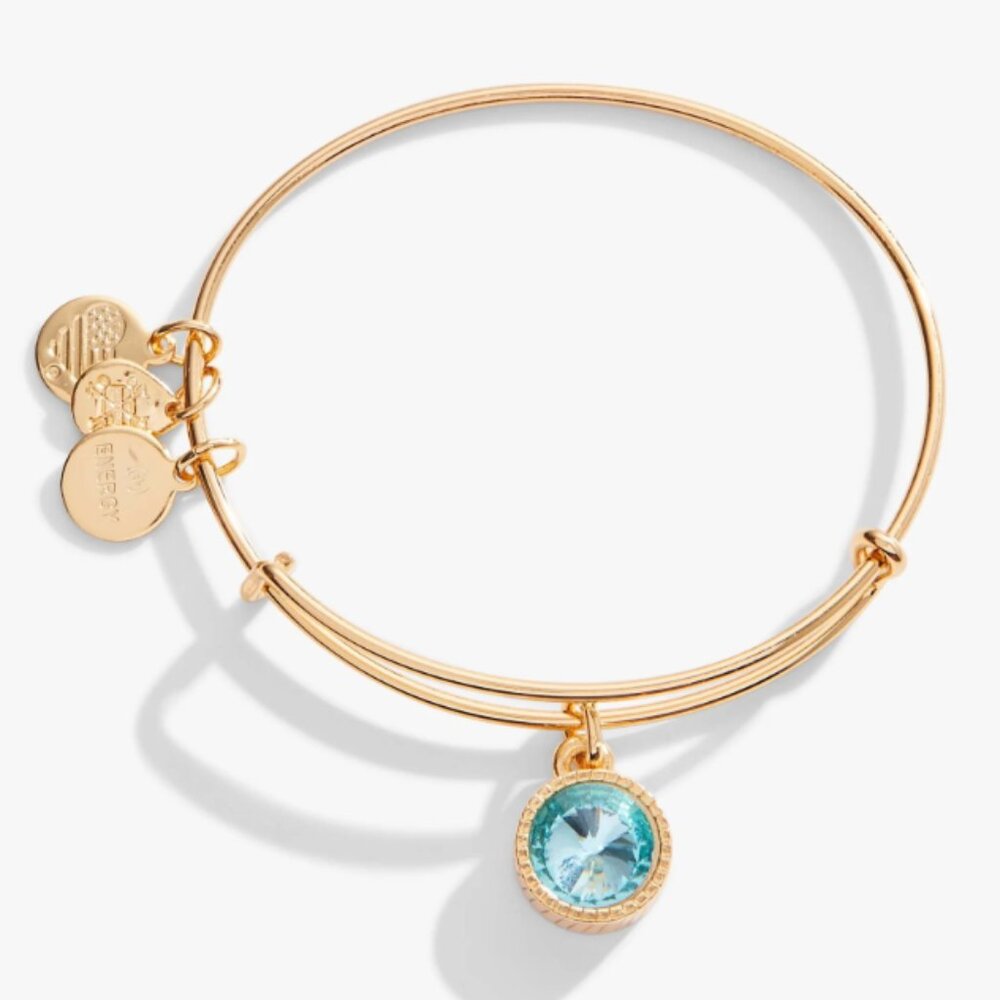 Alex and Ani March Birthstone Charm Bangle, Aquamarine